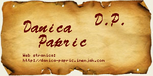 Danica Paprić vizit kartica